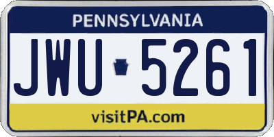 PA license plate JWU5261
