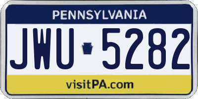 PA license plate JWU5282