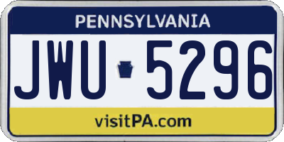 PA license plate JWU5296