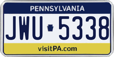 PA license plate JWU5338