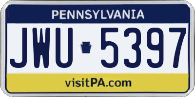 PA license plate JWU5397
