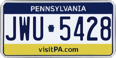 PA license plate JWU5428