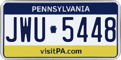 PA license plate JWU5448