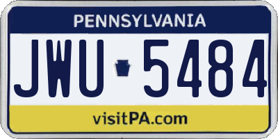 PA license plate JWU5484