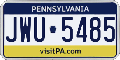 PA license plate JWU5485