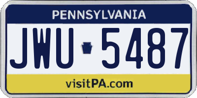 PA license plate JWU5487
