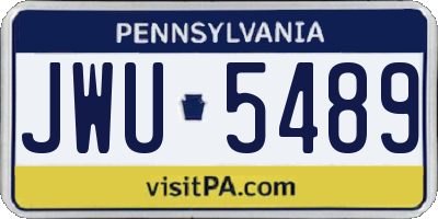 PA license plate JWU5489