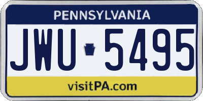 PA license plate JWU5495