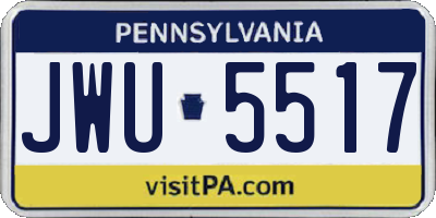 PA license plate JWU5517