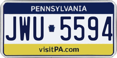 PA license plate JWU5594