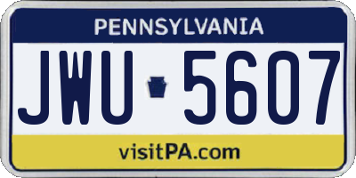 PA license plate JWU5607