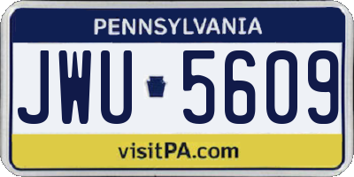 PA license plate JWU5609
