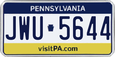PA license plate JWU5644