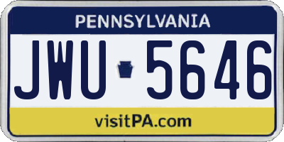 PA license plate JWU5646