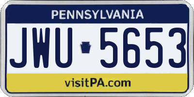 PA license plate JWU5653