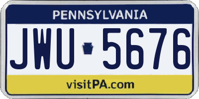 PA license plate JWU5676