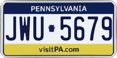 PA license plate JWU5679