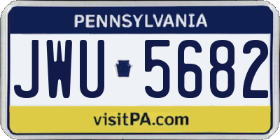 PA license plate JWU5682