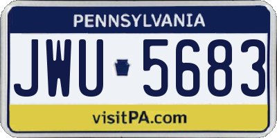 PA license plate JWU5683