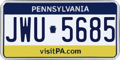 PA license plate JWU5685