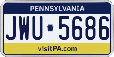 PA license plate JWU5686