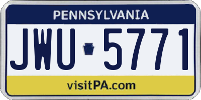 PA license plate JWU5771
