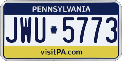 PA license plate JWU5773