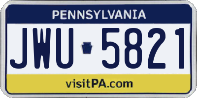 PA license plate JWU5821