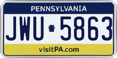 PA license plate JWU5863