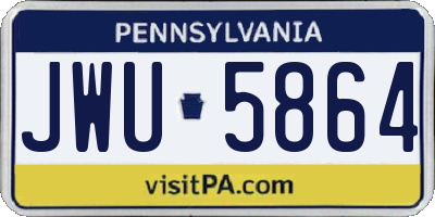 PA license plate JWU5864