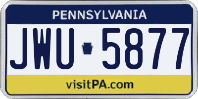 PA license plate JWU5877