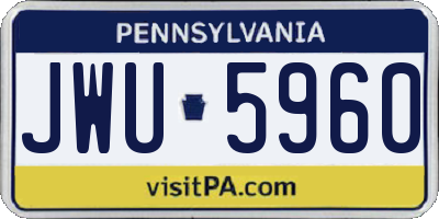 PA license plate JWU5960