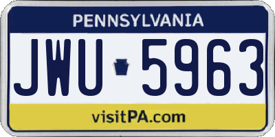 PA license plate JWU5963