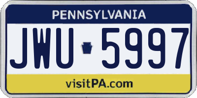 PA license plate JWU5997