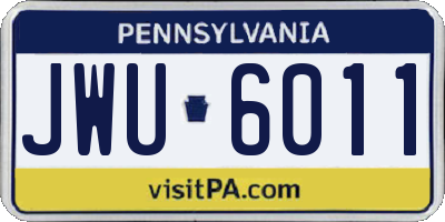 PA license plate JWU6011