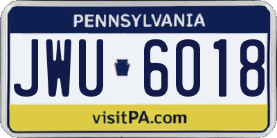PA license plate JWU6018