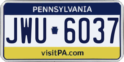 PA license plate JWU6037