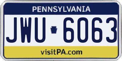PA license plate JWU6063