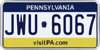 PA license plate JWU6067