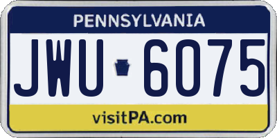 PA license plate JWU6075