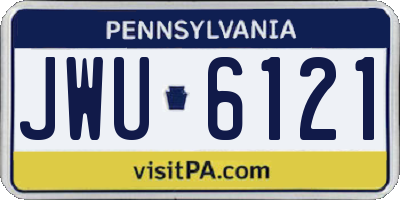 PA license plate JWU6121