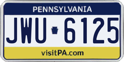 PA license plate JWU6125