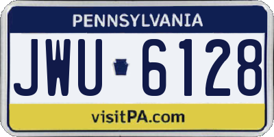 PA license plate JWU6128