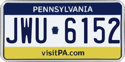 PA license plate JWU6152