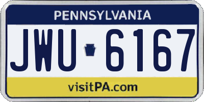 PA license plate JWU6167