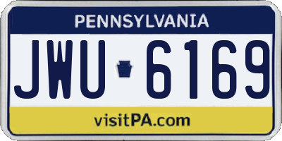 PA license plate JWU6169