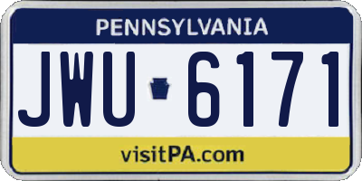 PA license plate JWU6171