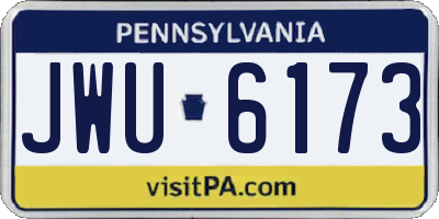 PA license plate JWU6173