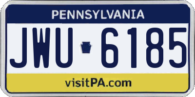 PA license plate JWU6185