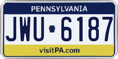 PA license plate JWU6187